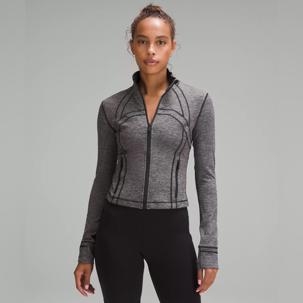 Lululemon EUC Define Cropped Jacket (Heathered Black)